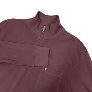 Criquet Quarter Zip Sweater Mens Medium Red 1/4 Zip Pullover Golf Organic Cotton